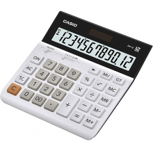 卡西欧（CASIO）DH-12-WE 中型 12位 双电源 超宽计算器 白色专业计算系列