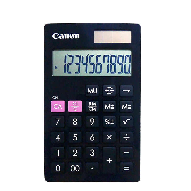 佳能（Canon）便携式太阳能办公计算器 10位数大显示屏双电源计算LS-10H